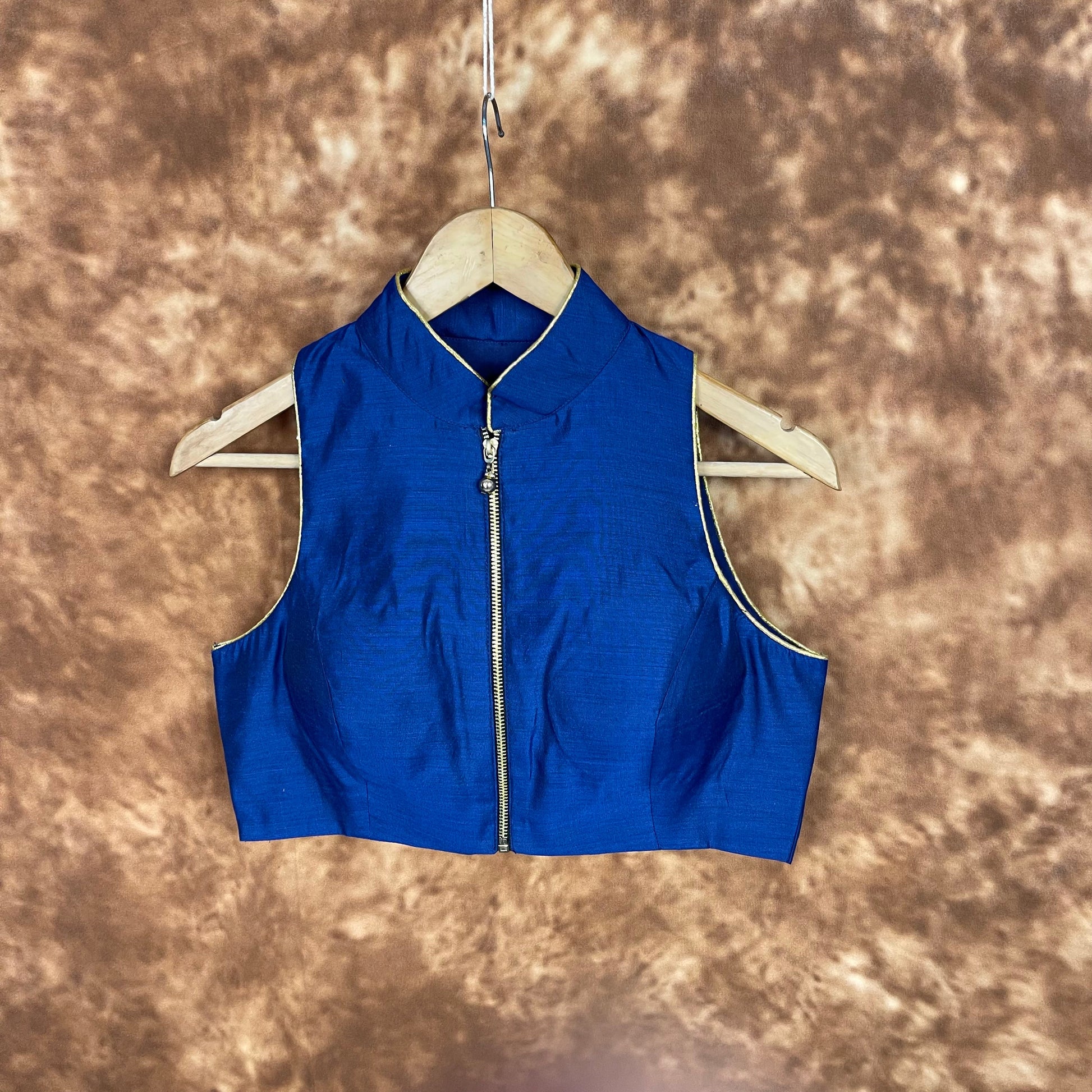 Cut Piece Fashion Royal Blue Coloured Silk Ready to Wear Blouse - kapda Tailor | Swadesiicart