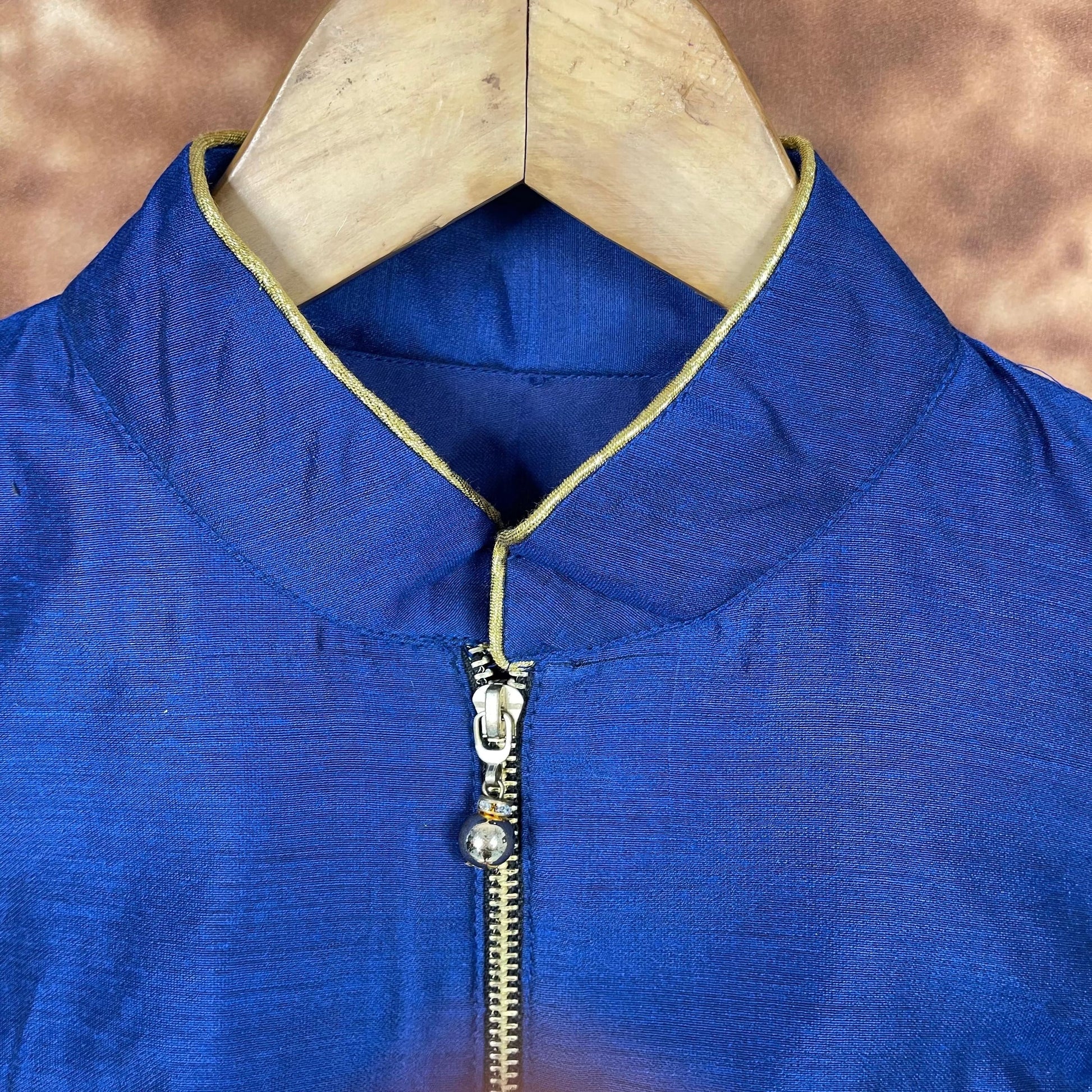 Cut Piece Fashion Royal Blue Coloured Silk Ready to Wear Blouse - kapda Tailor | Swadesiicart