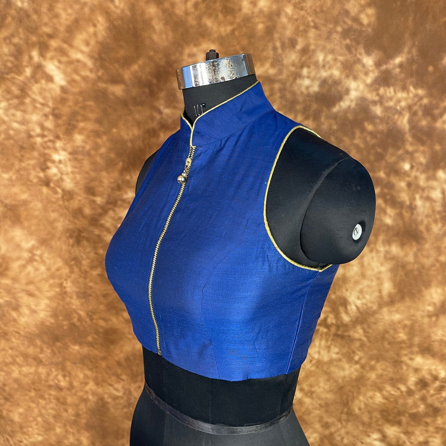 Cut Piece Fashion Royal Blue Coloured Silk Ready to Wear Blouse - kapda Tailor | Swadesiicart