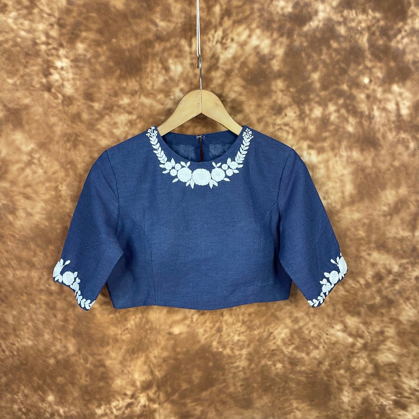 Jardosi Justajoo Blue Coloured Cotton Ready to Wear Blouse - kapda Tailor | Swadesiicart