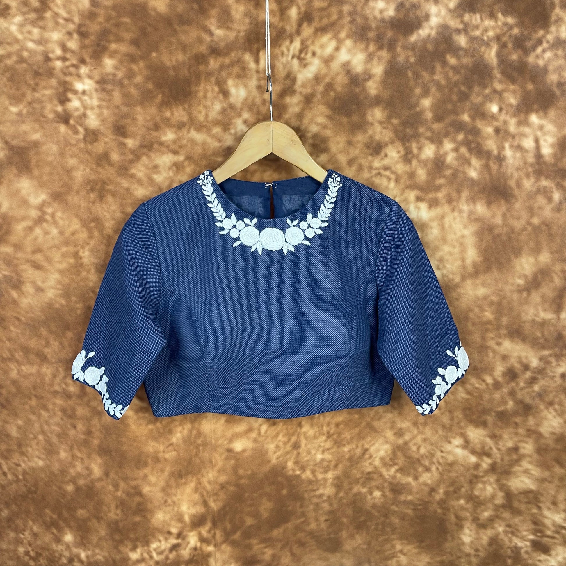 Jardosi Justajoo Blue Coloured Cotton Ready to Wear Blouse - kapda Tailor | Swadesiicart
