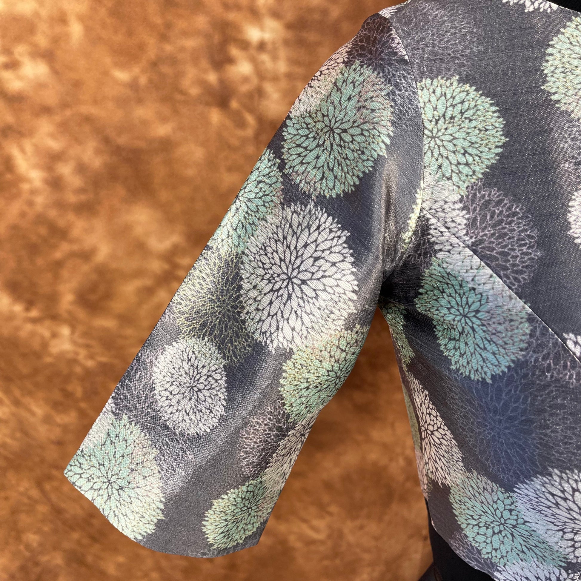 Festive Rush Grey Coloured Silk Ready to Wear Blouse - kapda Tailor | Swadesiicart