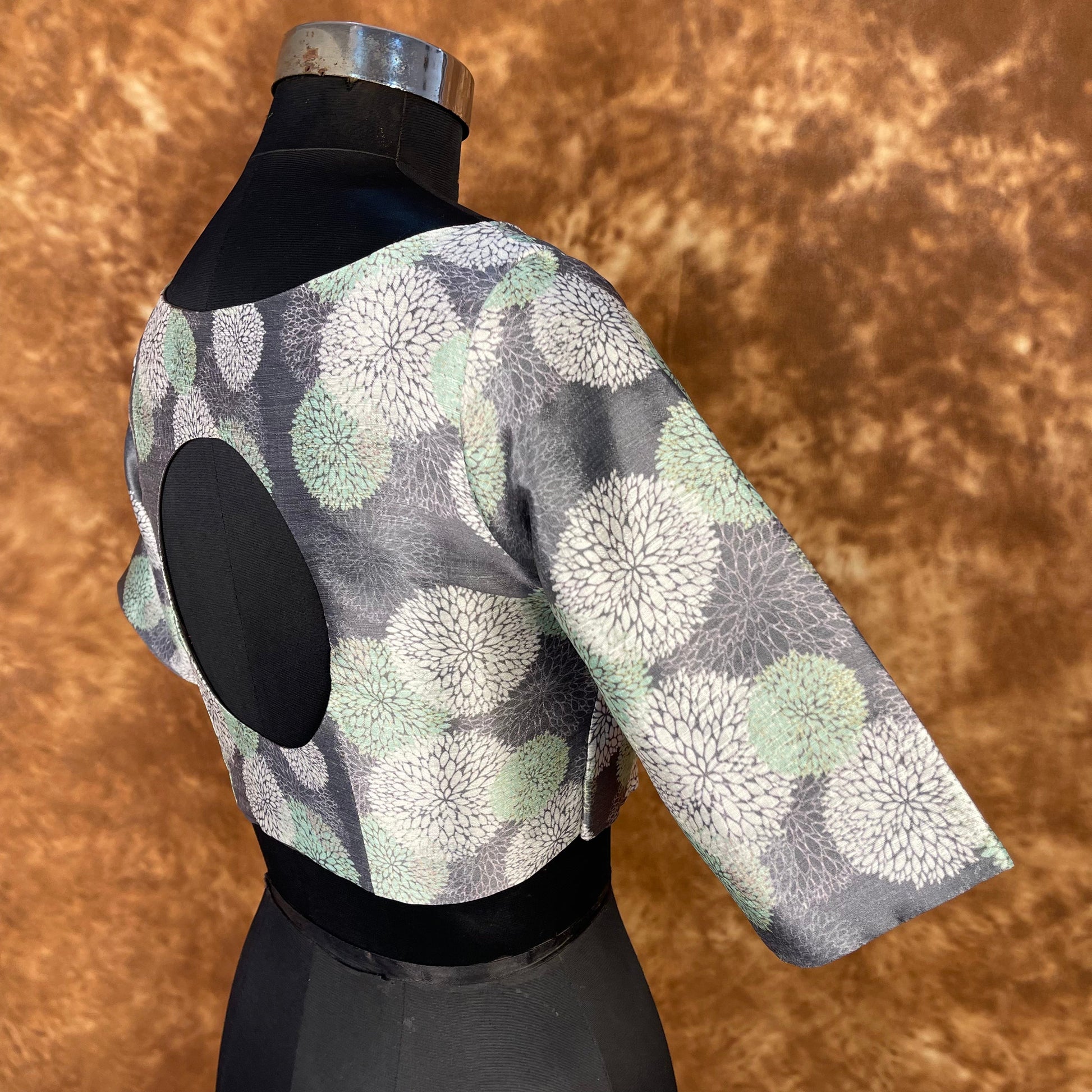 Festive Rush Grey Coloured Silk Ready to Wear Blouse - kapda Tailor | Swadesiicart