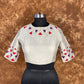 Silk Triangle Cream Coloured Silk Ready to Wear Blouse - kapda Tailor | Swadesiicart