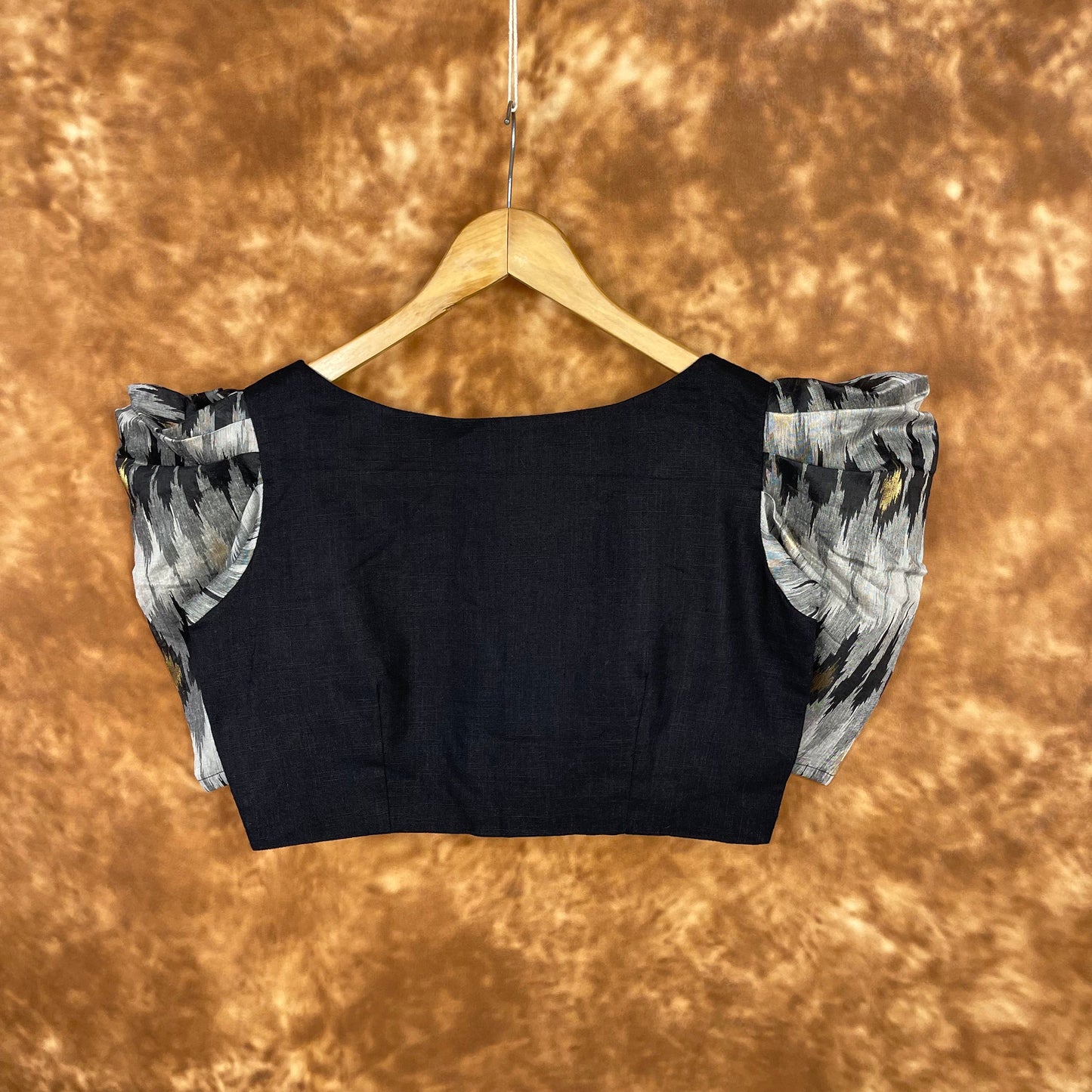 Aurora Black Black Coloured Cotton / Chanderi Ready to Wear Blouse - kapda Tailor | Swadesiicart