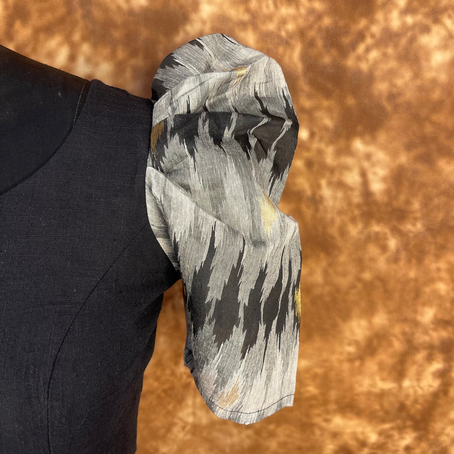Aurora Black Black Coloured Cotton / Chanderi Ready to Wear Blouse - kapda Tailor | Swadesiicart