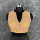Parchment Pink Pink Coloured Net With Embroidrey Ready to Wear Blouse - kapda Tailor | Swadesiicart