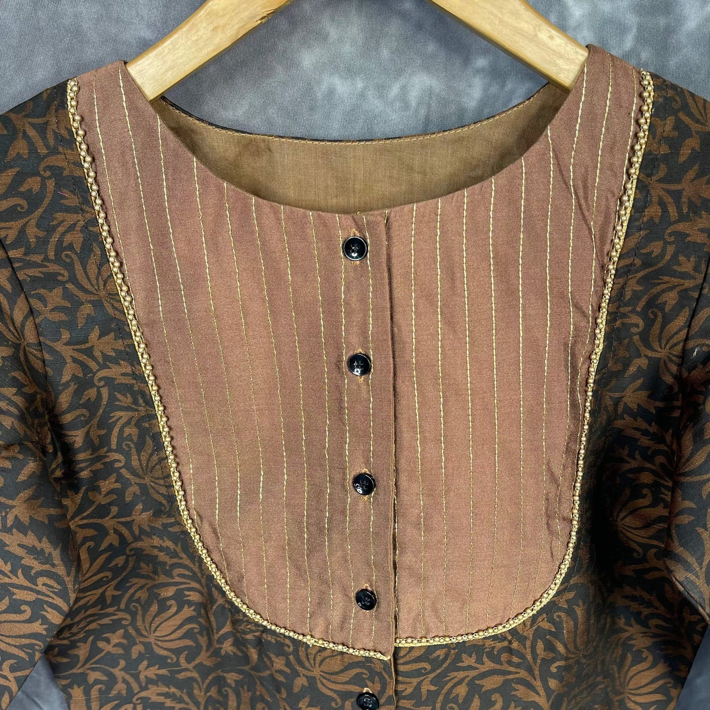 Wood Wish Brown Coloured Cotton Silk Ready to Wear Blouse - kapda Tailor | Swadesiicart
