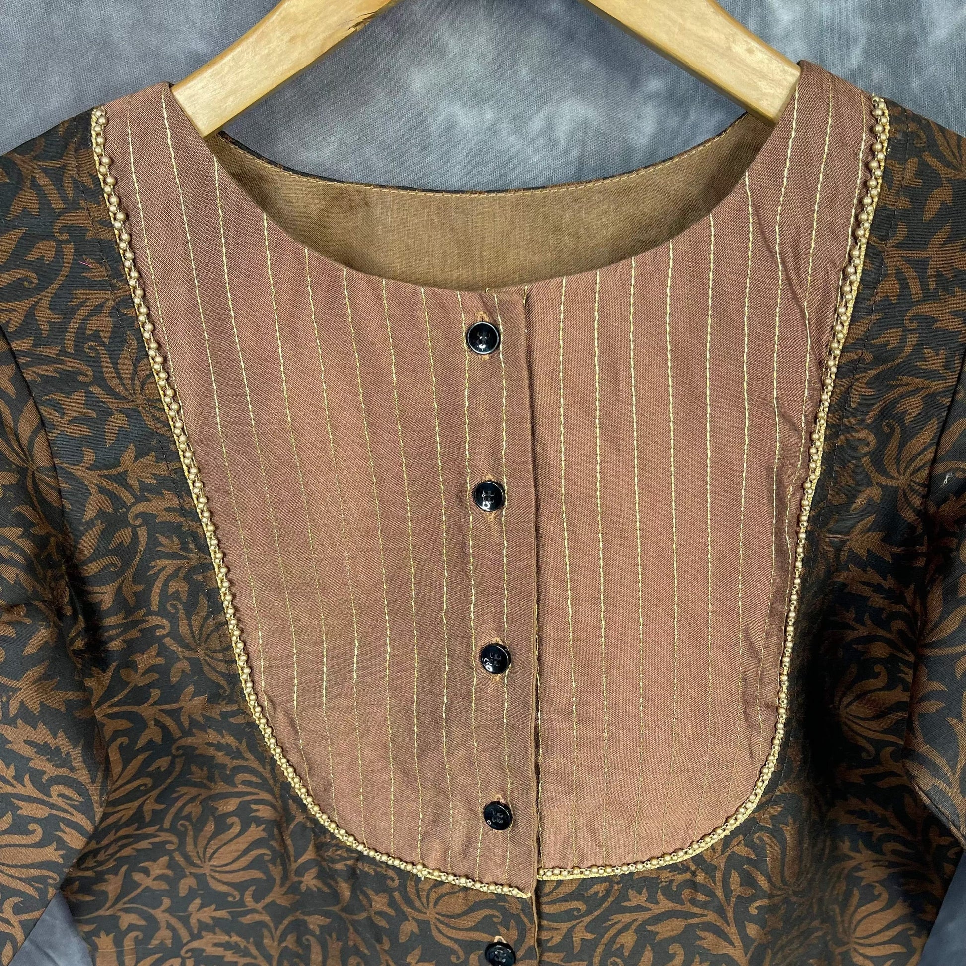 Wood Wish Brown Coloured Cotton Silk Ready to Wear Blouse - kapda Tailor | Swadesiicart