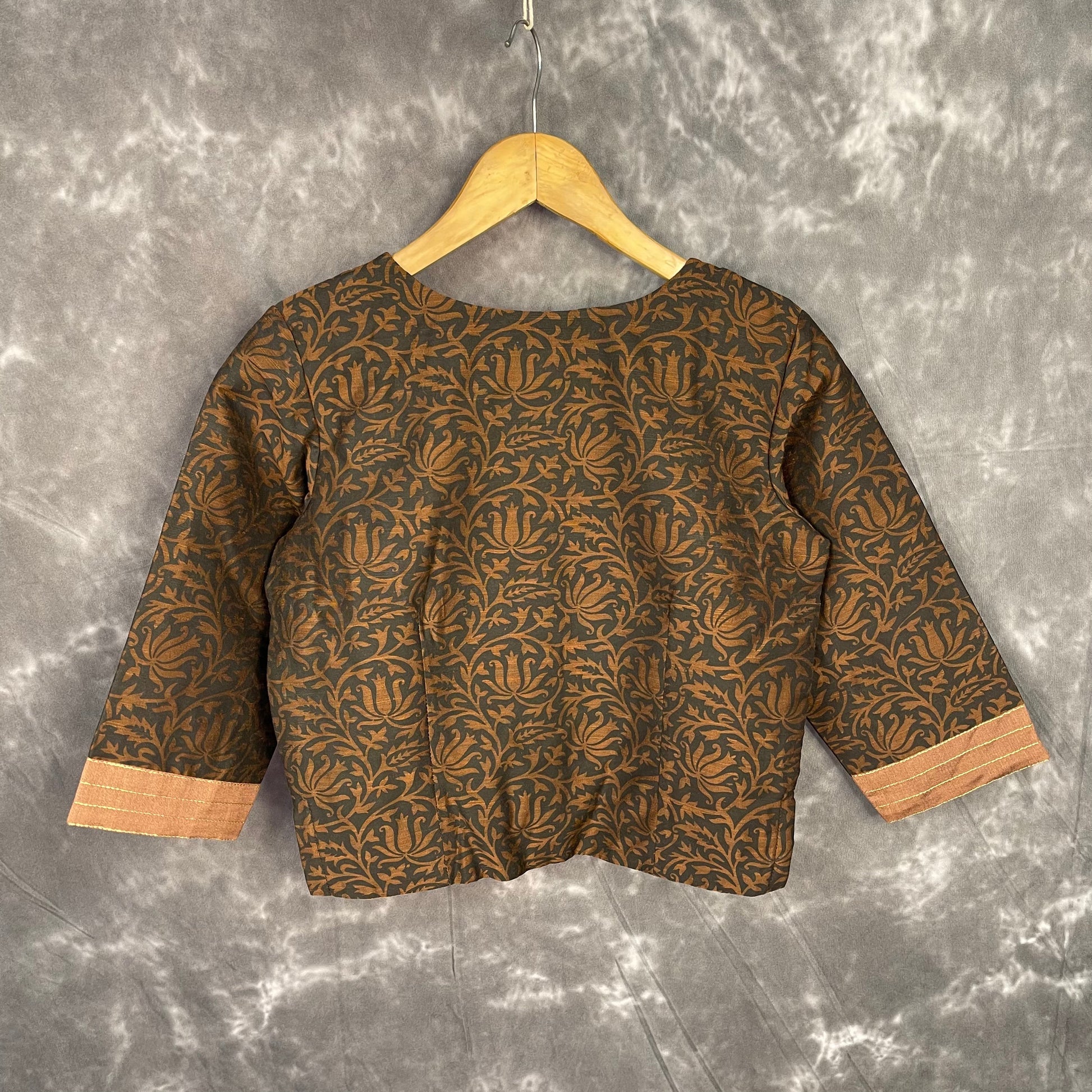 Wood Wish Brown Coloured Cotton Silk Ready to Wear Blouse - kapda Tailor | Swadesiicart