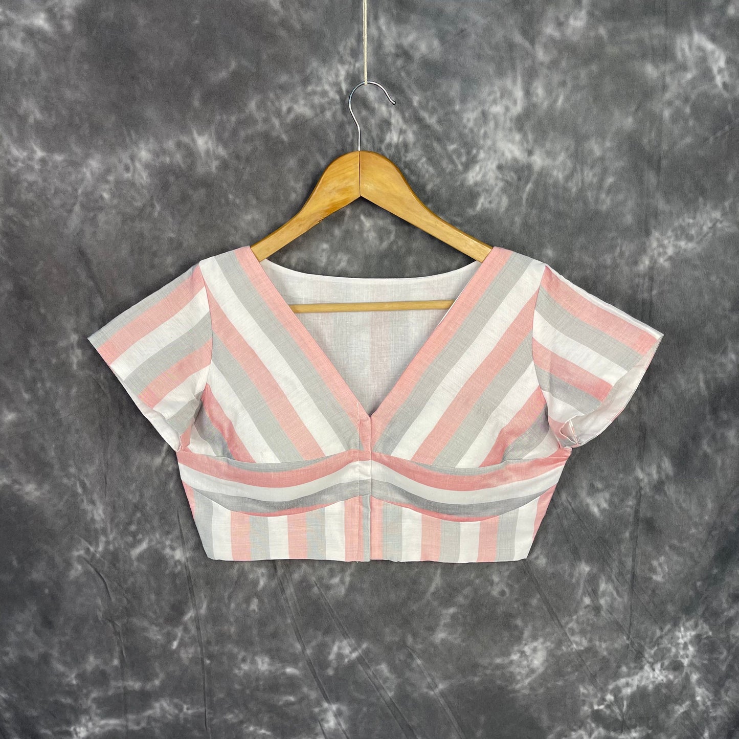 Funky Fusion Multis Strip Color Coloured Chanderi Cotton Ready to Wear Blouse - kapda Tailor | Swadesiicart