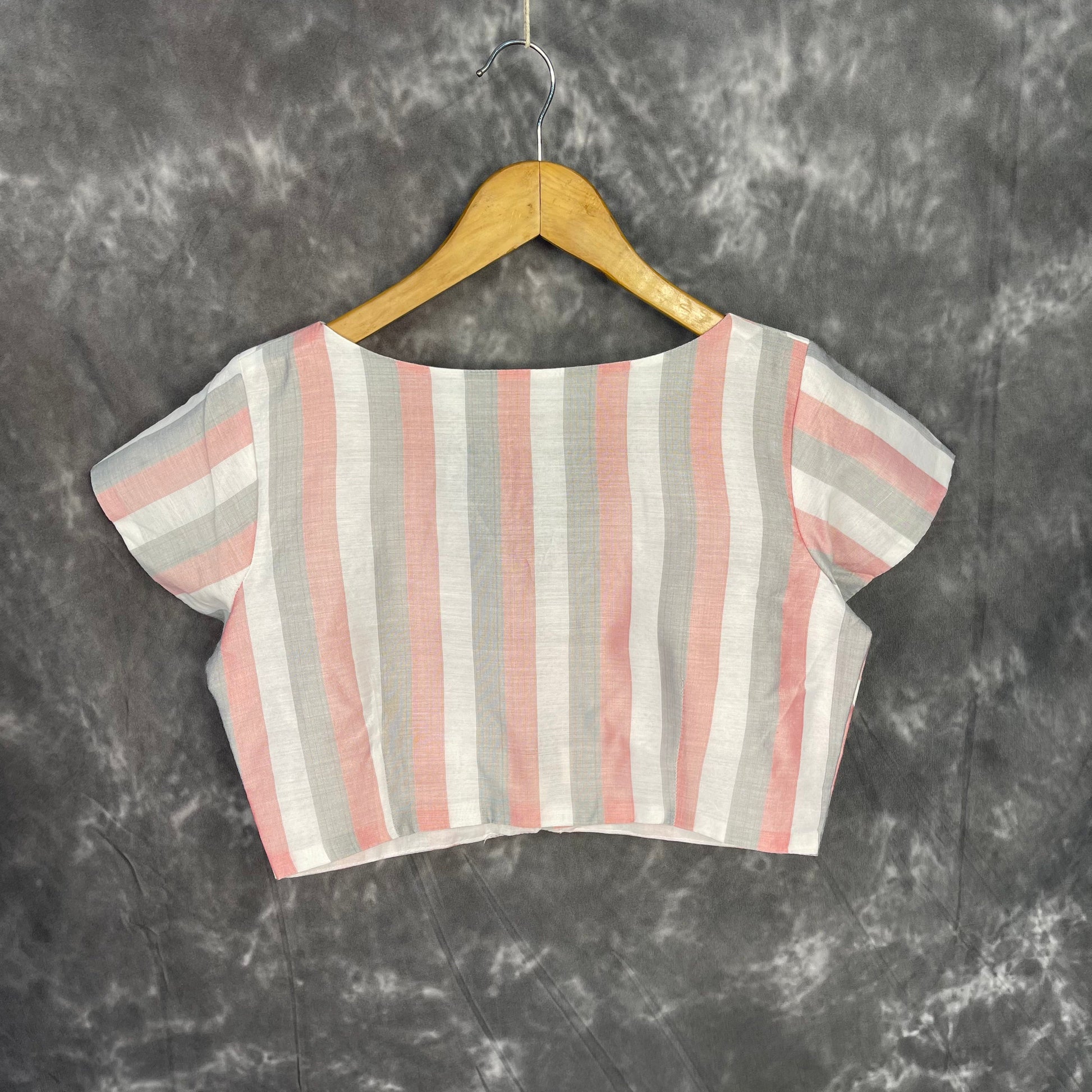 Funky Fusion Multis Strip Color Coloured Chanderi Cotton Ready to Wear Blouse - kapda Tailor | Swadesiicart