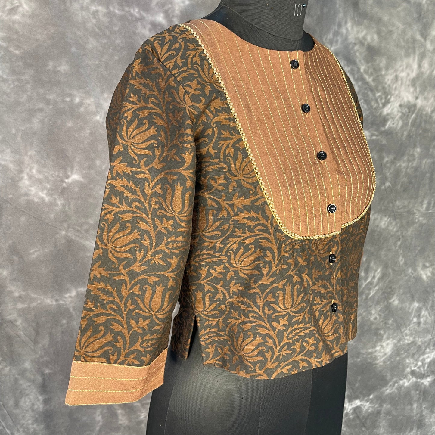 Wood Wish Brown Coloured Cotton Silk Ready to Wear Blouse - kapda Tailor | Swadesiicart