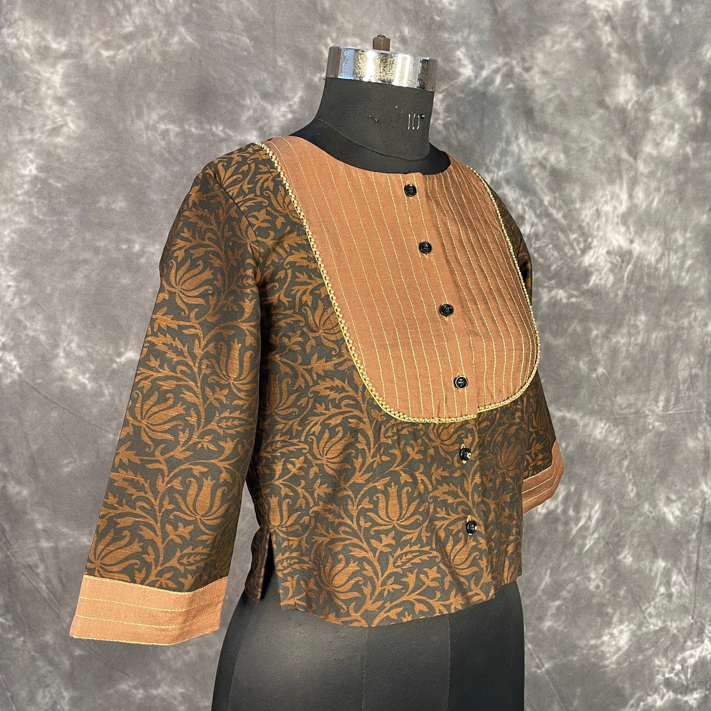 Wood Wish Brown Coloured Cotton Silk Ready to Wear Blouse - kapda Tailor | Swadesiicart