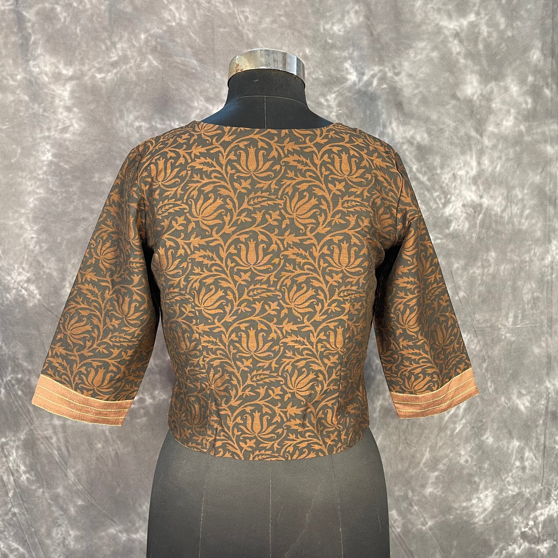 Wood Wish Brown Coloured Cotton Silk Ready to Wear Blouse - kapda Tailor | Swadesiicart
