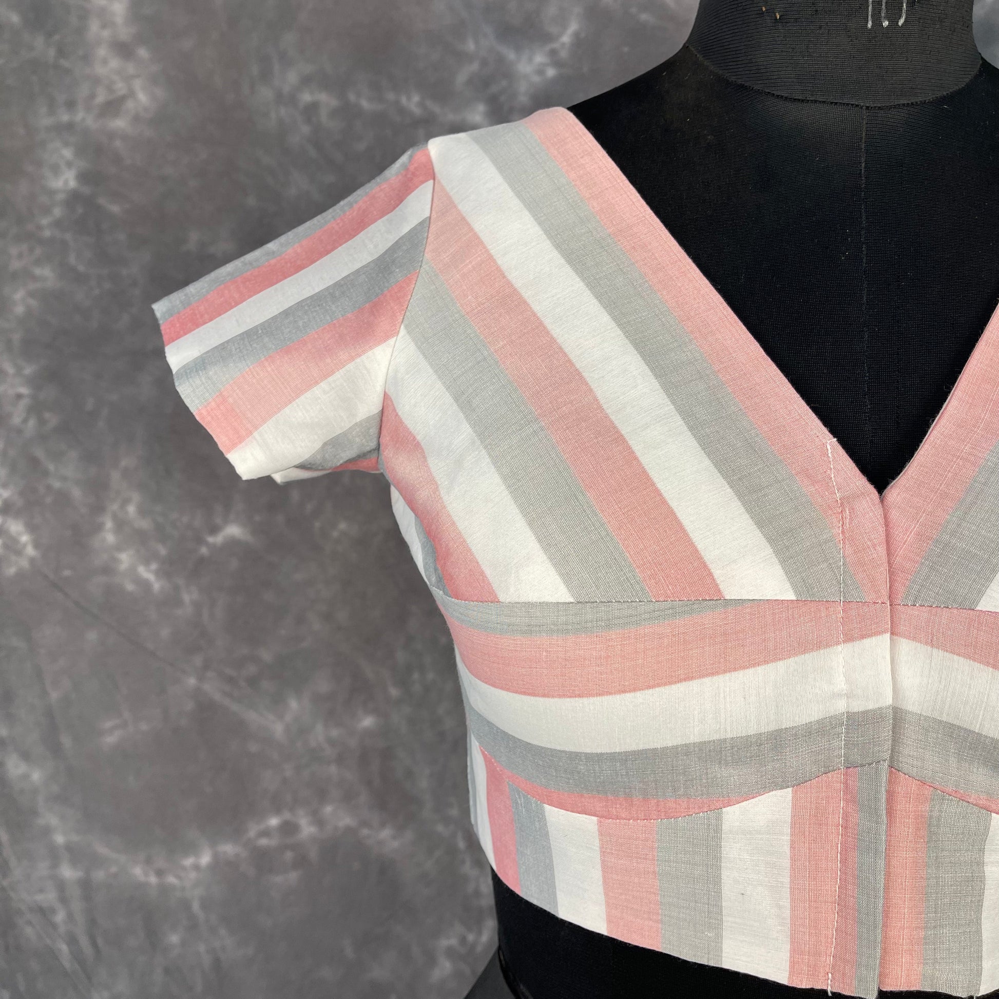 Funky Fusion Multis Strip Color Coloured Chanderi Cotton Ready to Wear Blouse - kapda Tailor | Swadesiicart