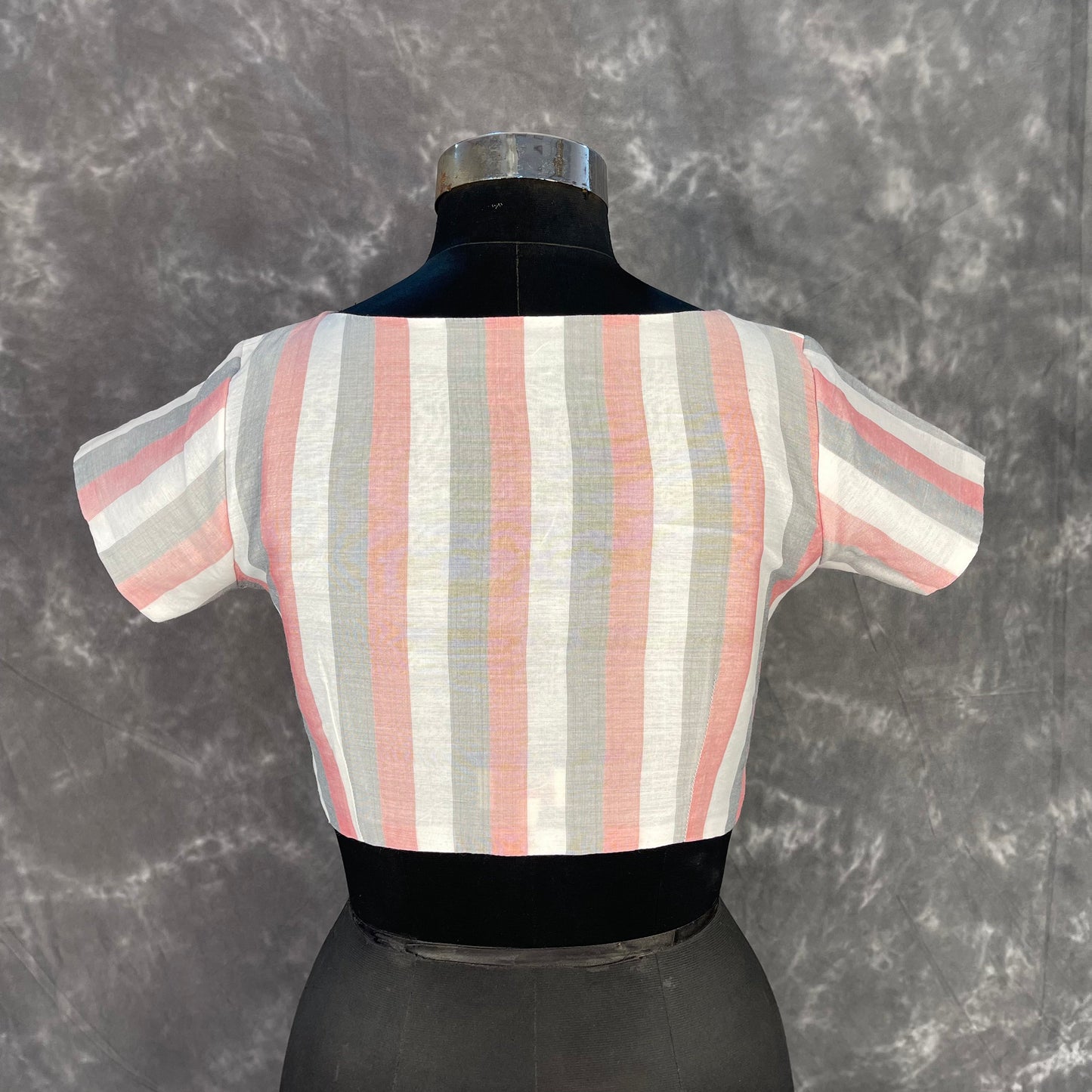 Funky Fusion Multis Strip Color Coloured Chanderi Cotton Ready to Wear Blouse - kapda Tailor | Swadesiicart