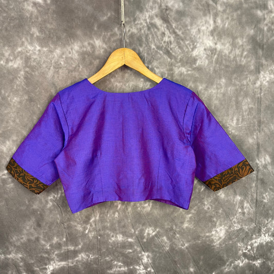Greeky Blush Purple / Brown Coloured Cotto Silk/Cotton Silk Printed Ready to Wear Blouse - kapda Tailor | Swadesiicart
