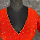 Rakhtbeej Medium Burnt Orange Coloured Chanderi with Gold Butta Weaving Ready to Wear Blouse - kapda Tailor | Swadesiicart