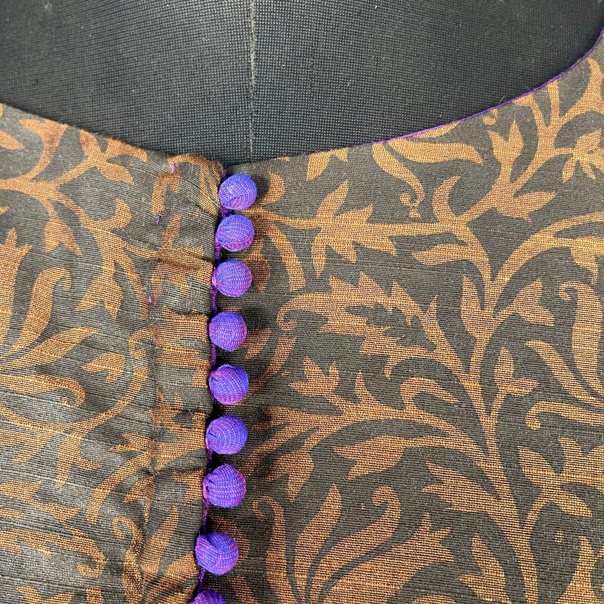 Greeky Blush Purple / Brown Coloured Cotto Silk/Cotton Silk Printed Ready to Wear Blouse - kapda Tailor | Swadesiicart