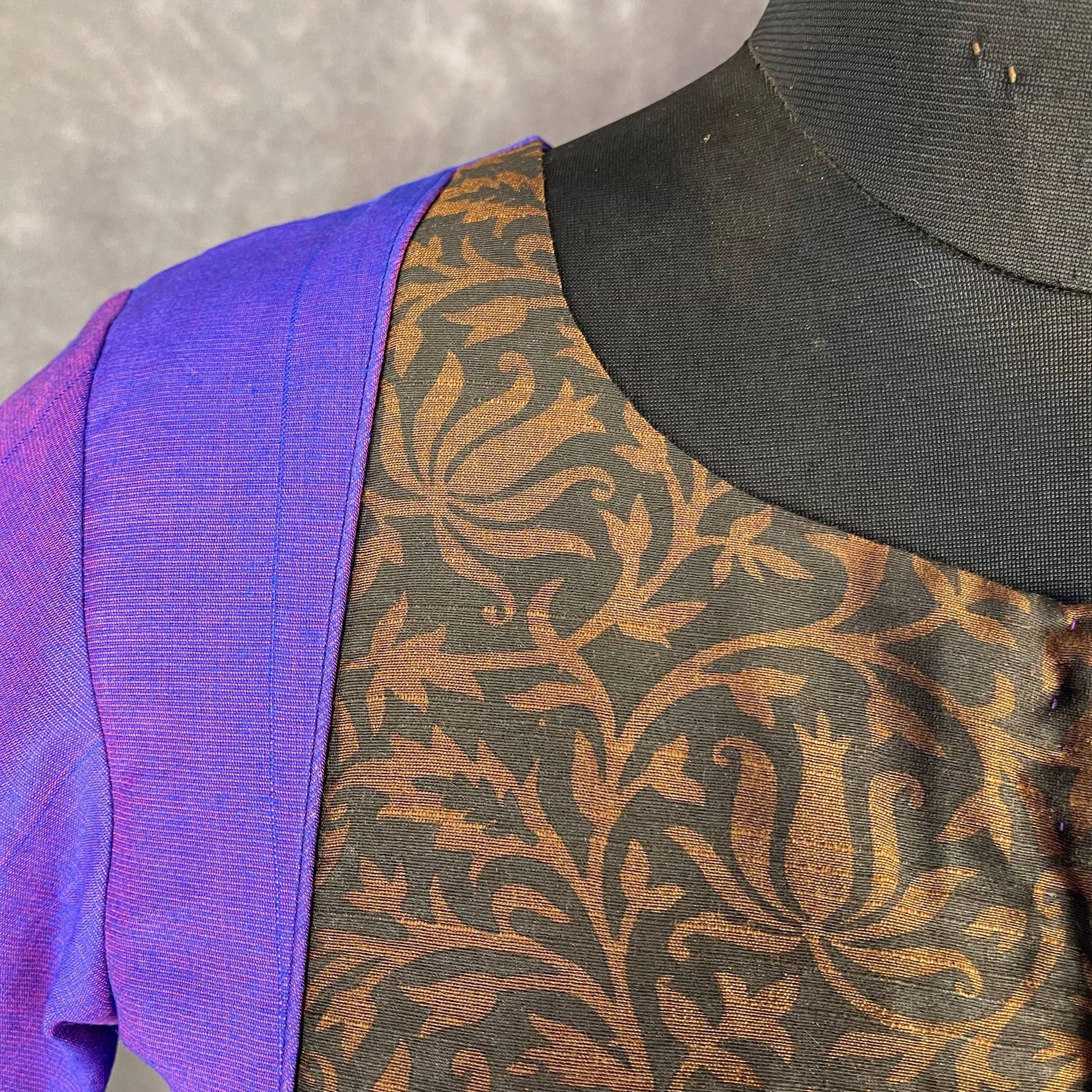 Greeky Blush Purple / Brown Coloured Cotto Silk/Cotton Silk Printed Ready to Wear Blouse - kapda Tailor | Swadesiicart