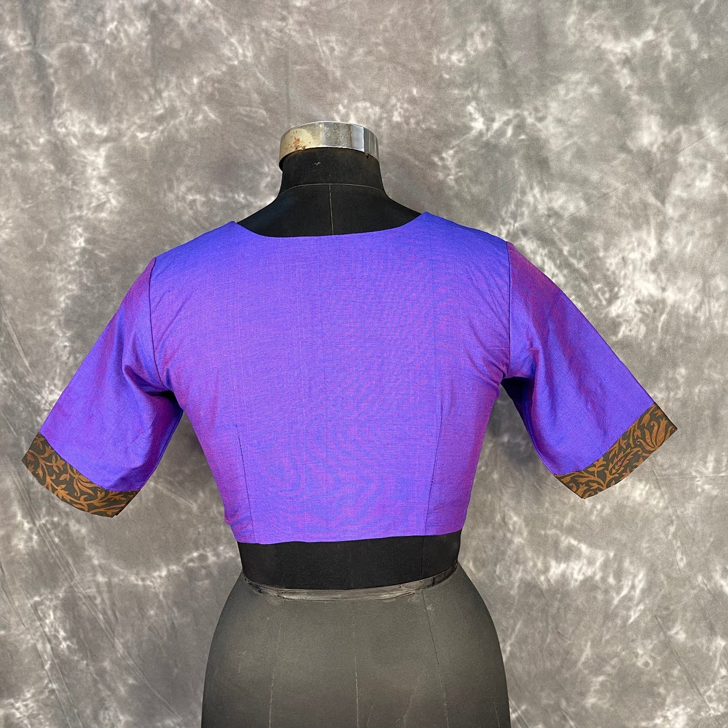 Greeky Blush Purple / Brown Coloured Cotto Silk/Cotton Silk Printed Ready to Wear Blouse - kapda Tailor | Swadesiicart