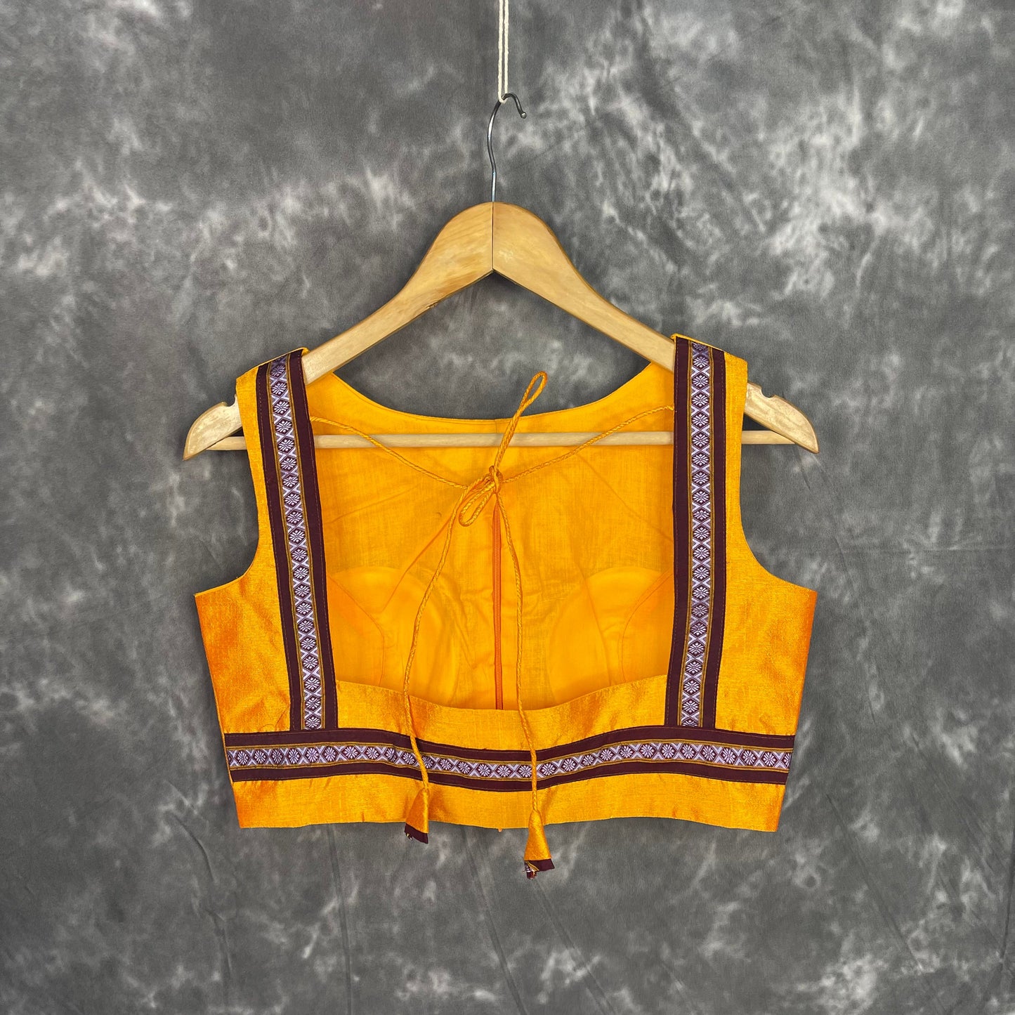 Mangalore Madness Orange Coloured Mangalore Isik/Khan Border Ready to Wear Blouse - kapda Tailor | Swadesiicart