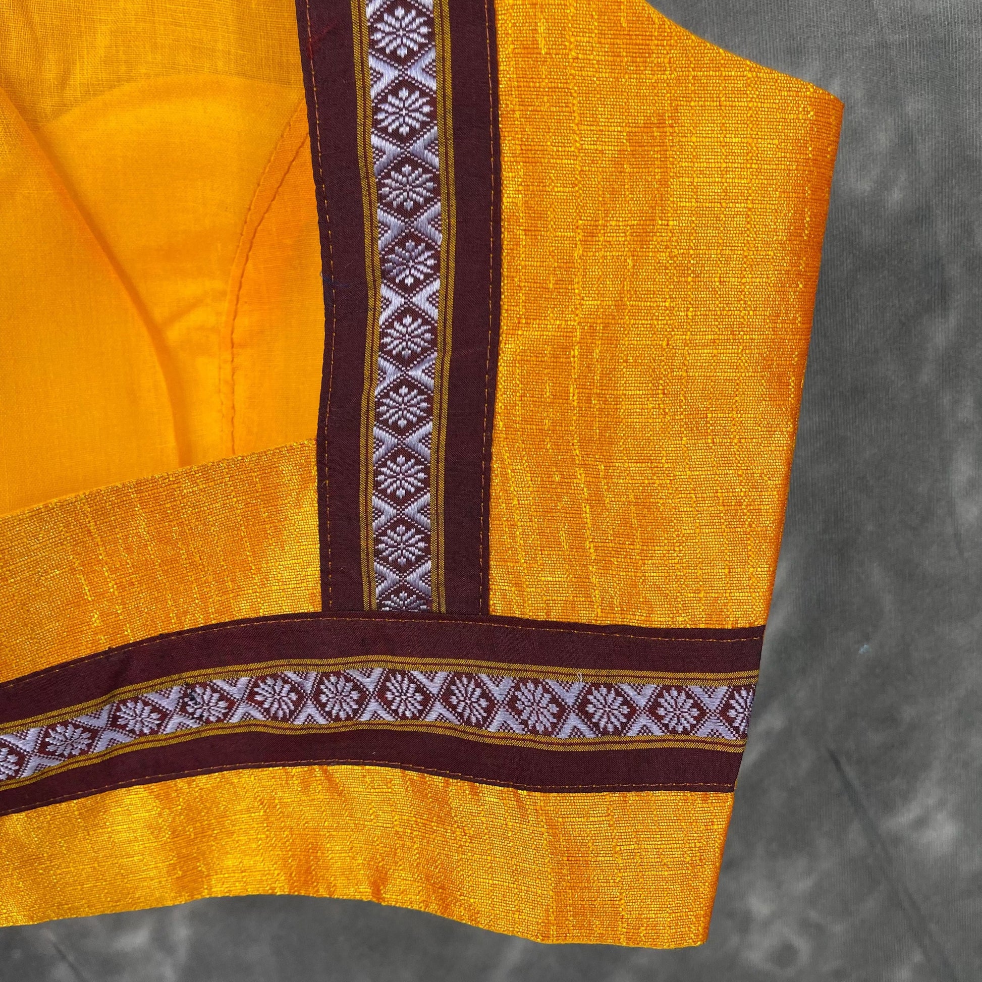 Mangalore Madness Orange Coloured Mangalore Isik/Khan Border Ready to Wear Blouse - kapda Tailor | Swadesiicart