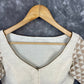 Barf Ki Saugat Cream Coloured Chanderi Cotton & Chanderi Broket Ready to Wear Blouse - kapda Tailor | Swadesiicart
