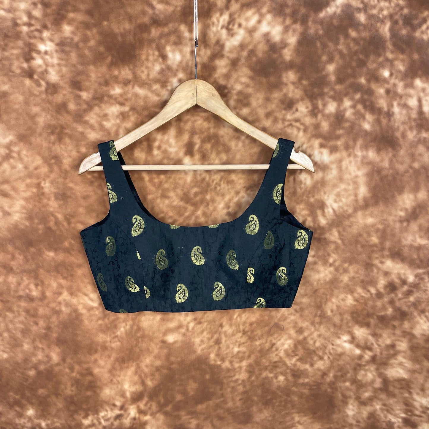 Raven Black Forest Coloured Broket Cotton Ready to Wear Blouse - kapda Tailor | Swadesiicart