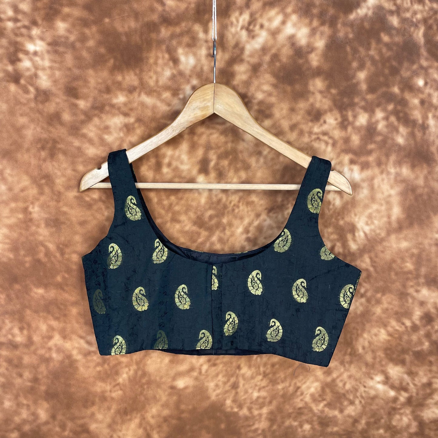 Raven Black Forest Coloured Broket Cotton Ready to Wear Blouse - kapda Tailor | Swadesiicart