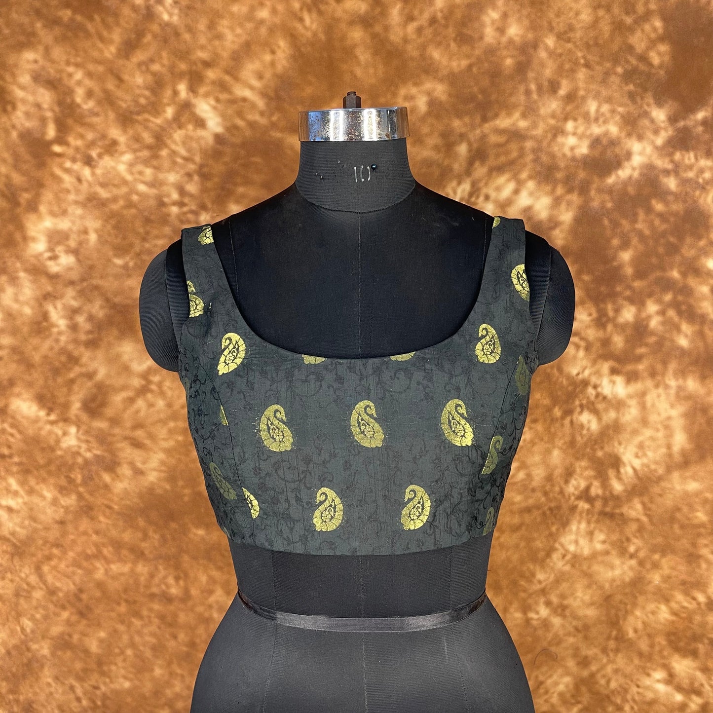 Raven Black Forest Coloured Broket Cotton Ready to Wear Blouse - kapda Tailor | Swadesiicart