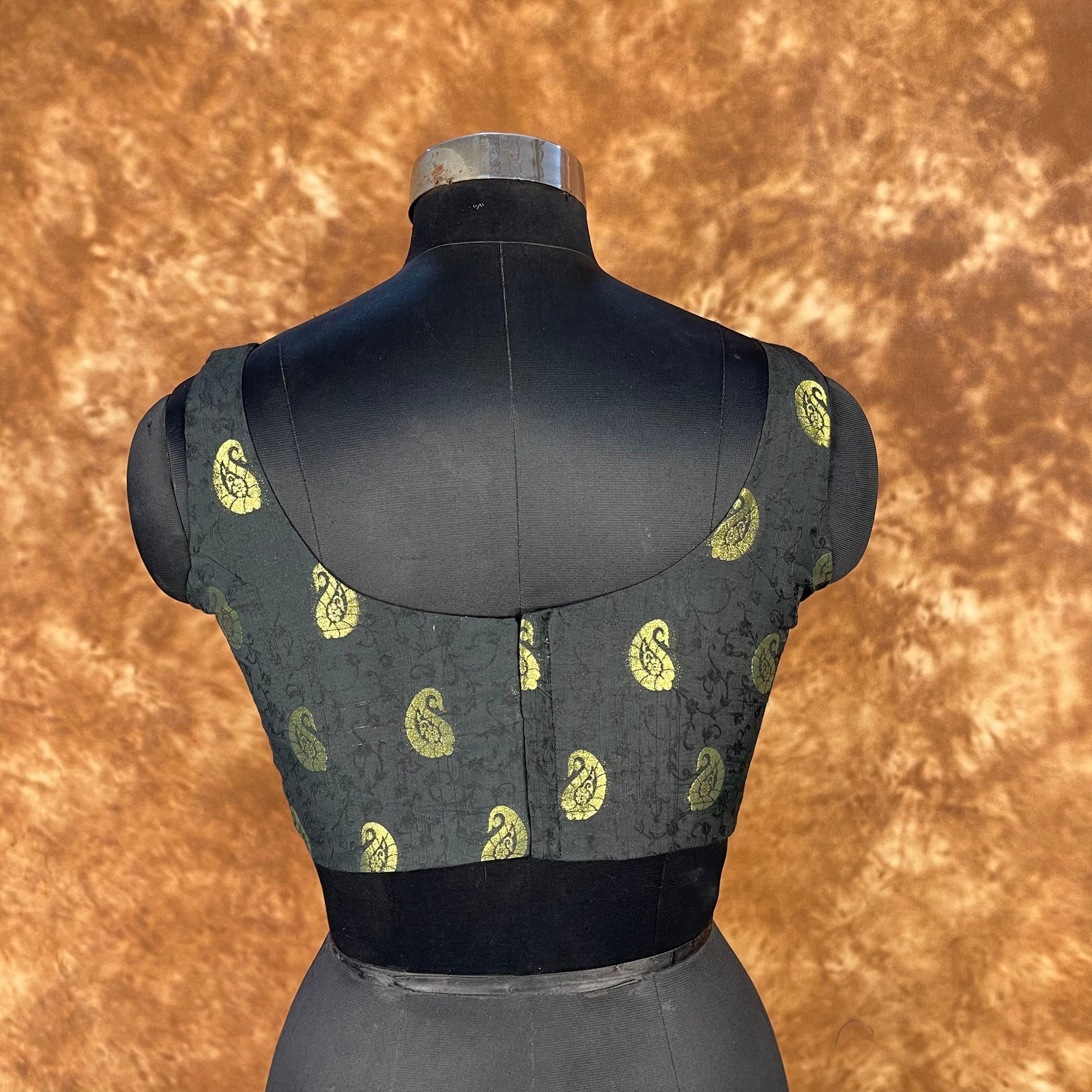Raven Black Forest Coloured Broket Cotton Ready to Wear Blouse - kapda Tailor | Swadesiicart