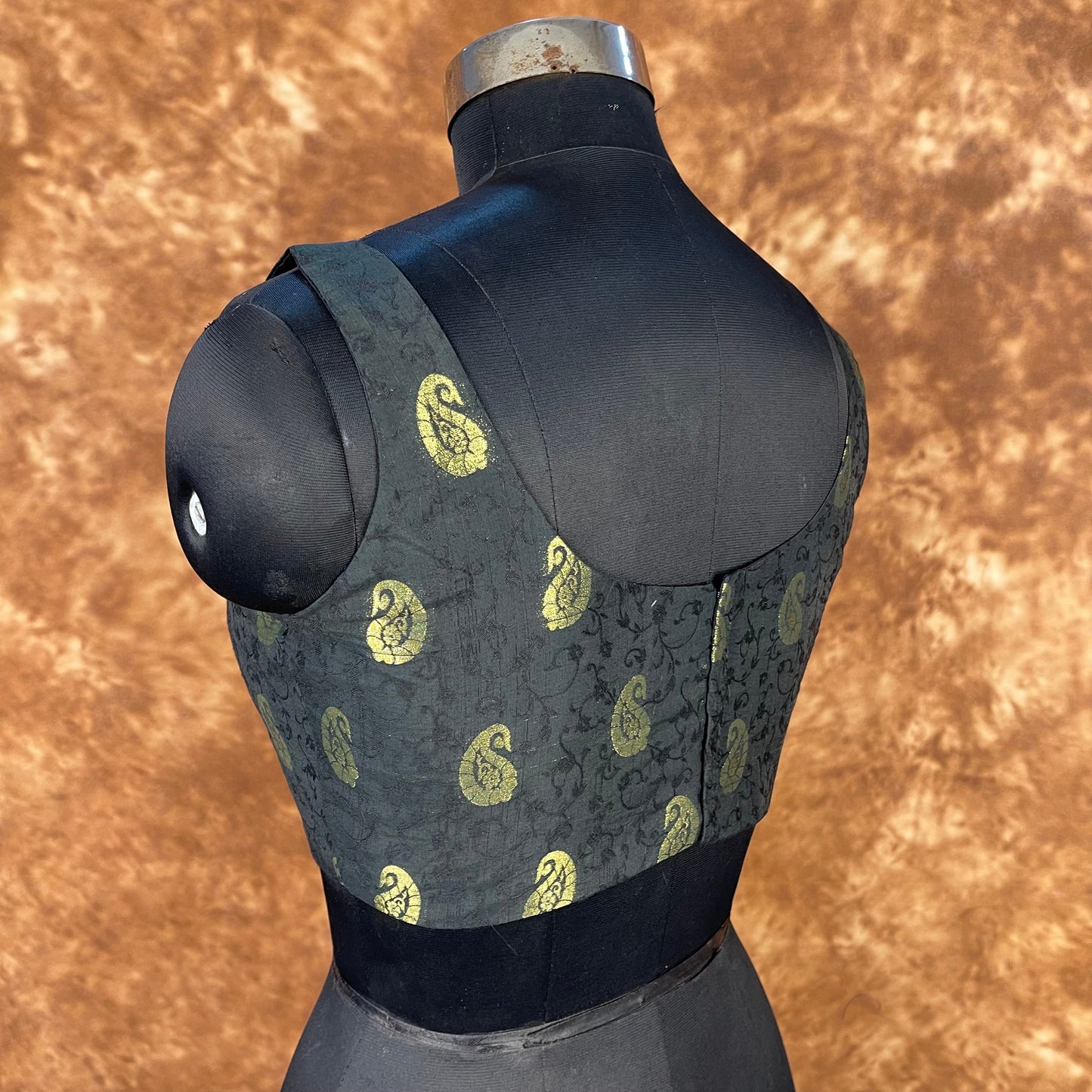 Raven Black Forest Coloured Broket Cotton Ready to Wear Blouse - kapda Tailor | Swadesiicart