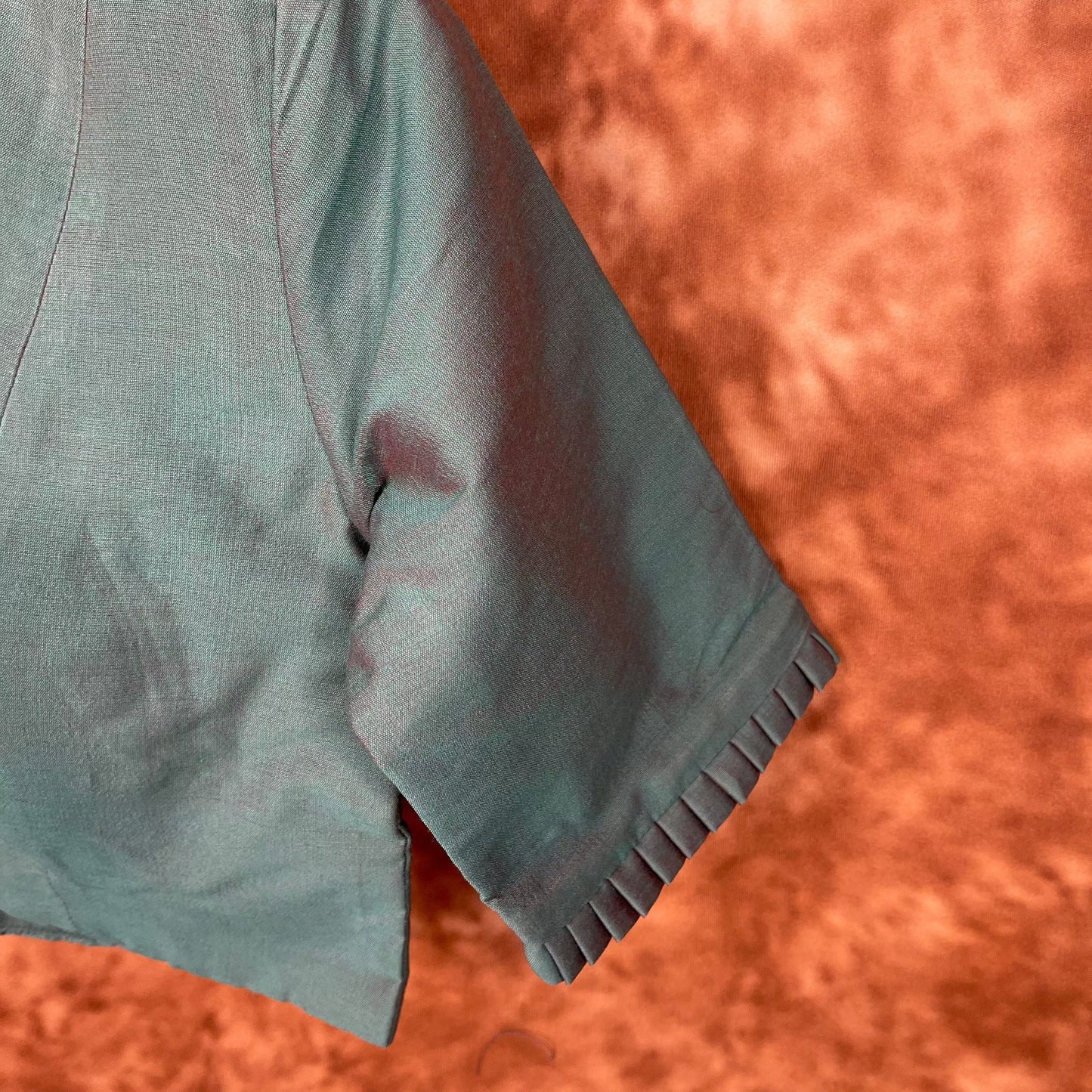 Greesy Fashion Sage Green Coloured Silk Cotton Ready to Wear Blouse - kapda Tailor | Swadesiicart