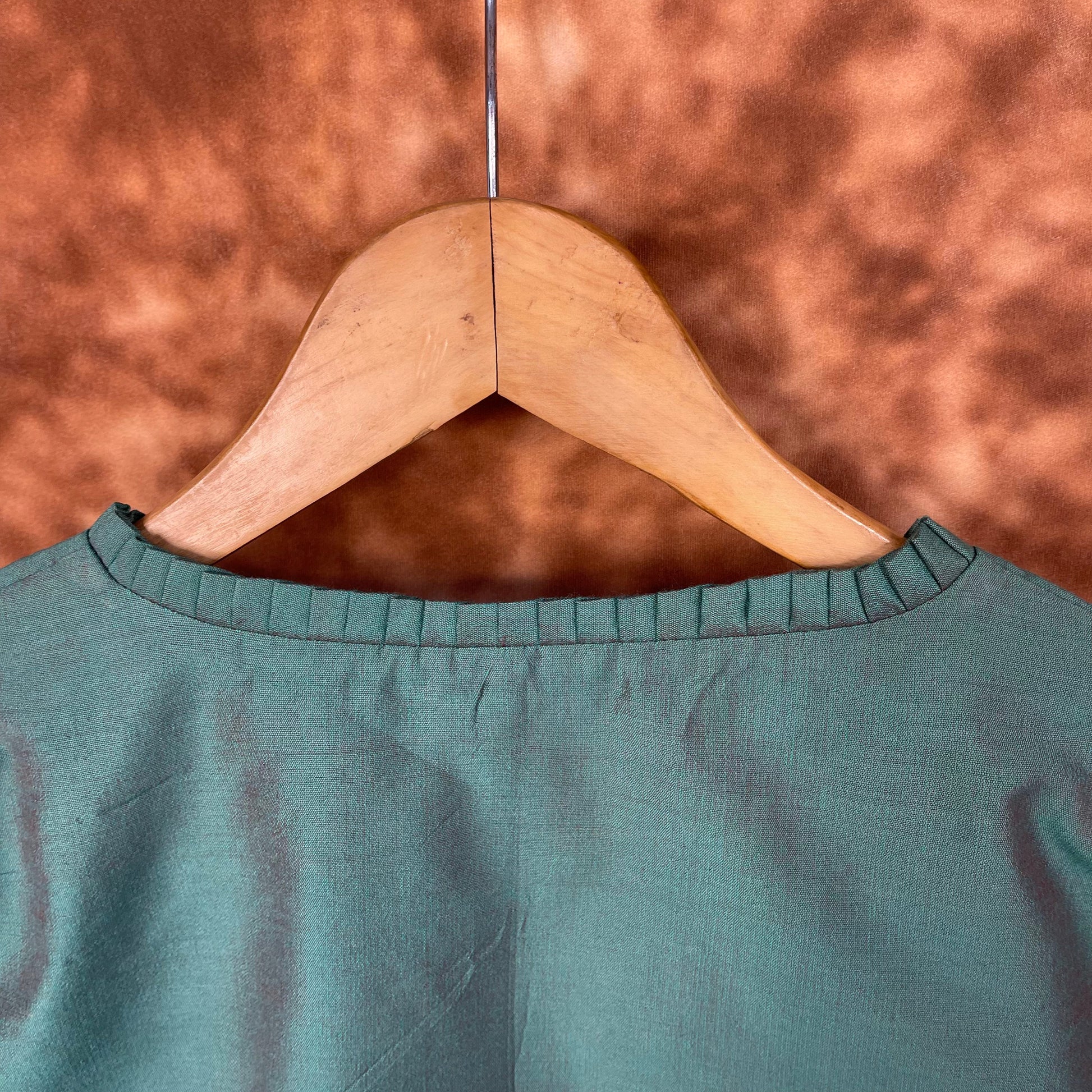Greesy Fashion Sage Green Coloured Silk Cotton Ready to Wear Blouse - kapda Tailor | Swadesiicart