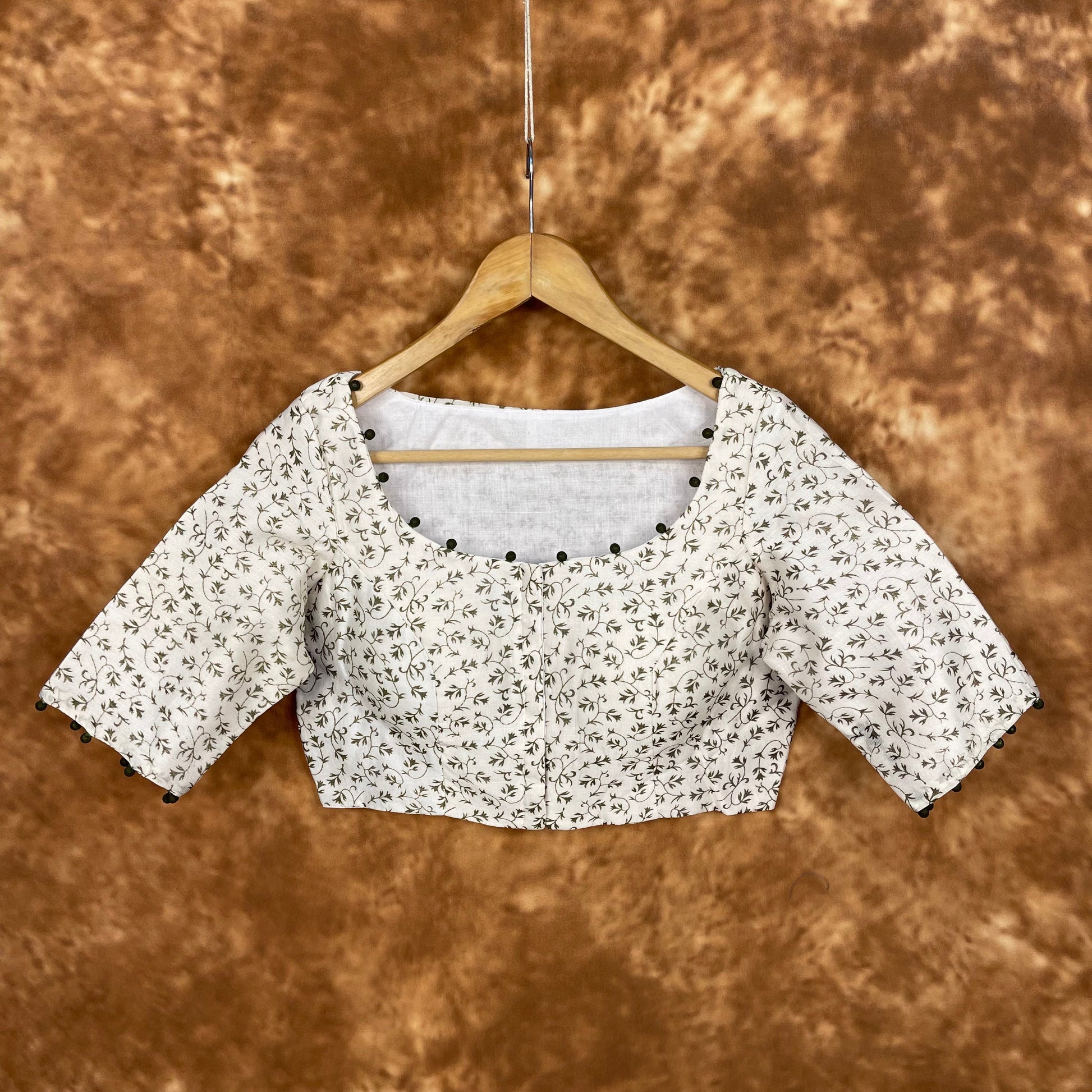 Scenic Holocaust Off White Coloured Chanderi Cotton Printed Ready to Wear Blouse - kapda Tailor | Swadesiicart