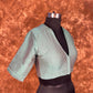 Greesy Fashion Sage Green Coloured Silk Cotton Ready to Wear Blouse - kapda Tailor | Swadesiicart