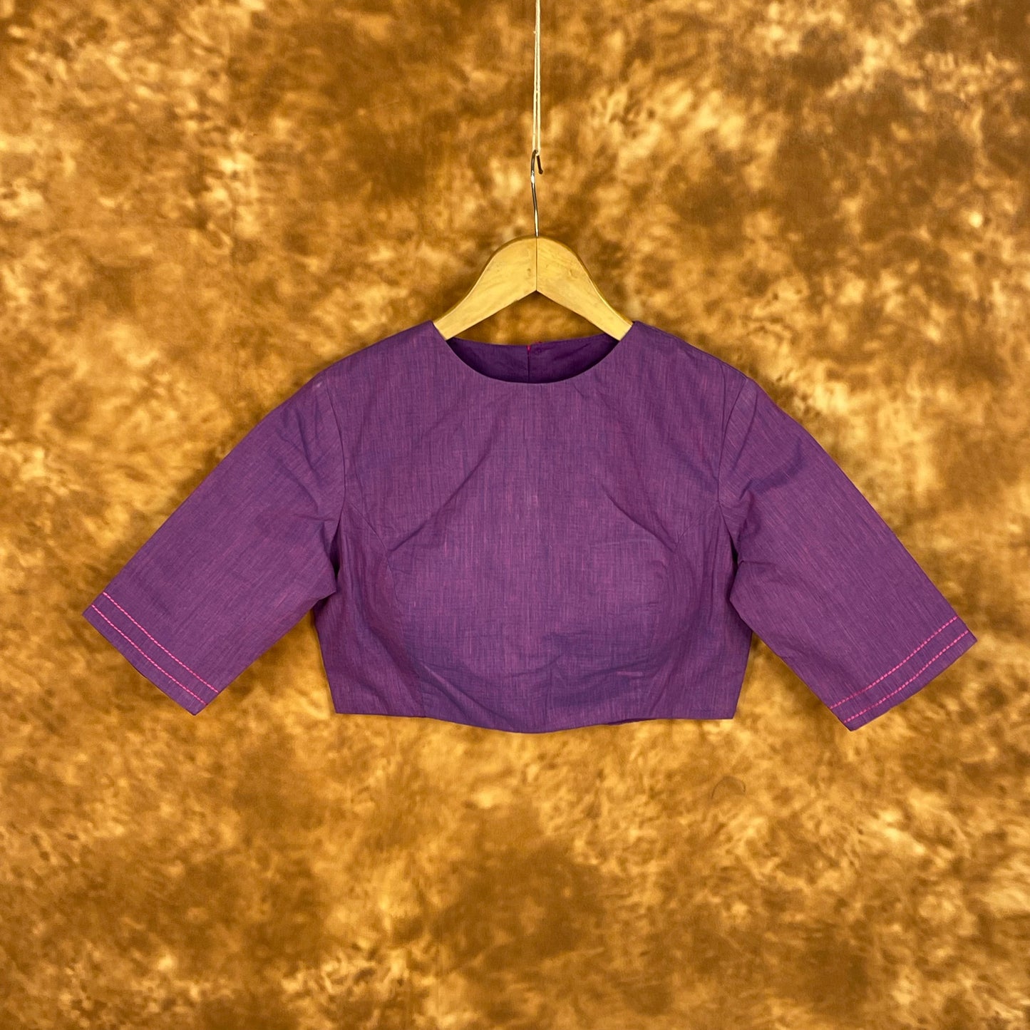 Nebula Fade Purple Coloured Handloom Cotton Ready to Wear Blouse - kapda Tailor | Swadesiicart