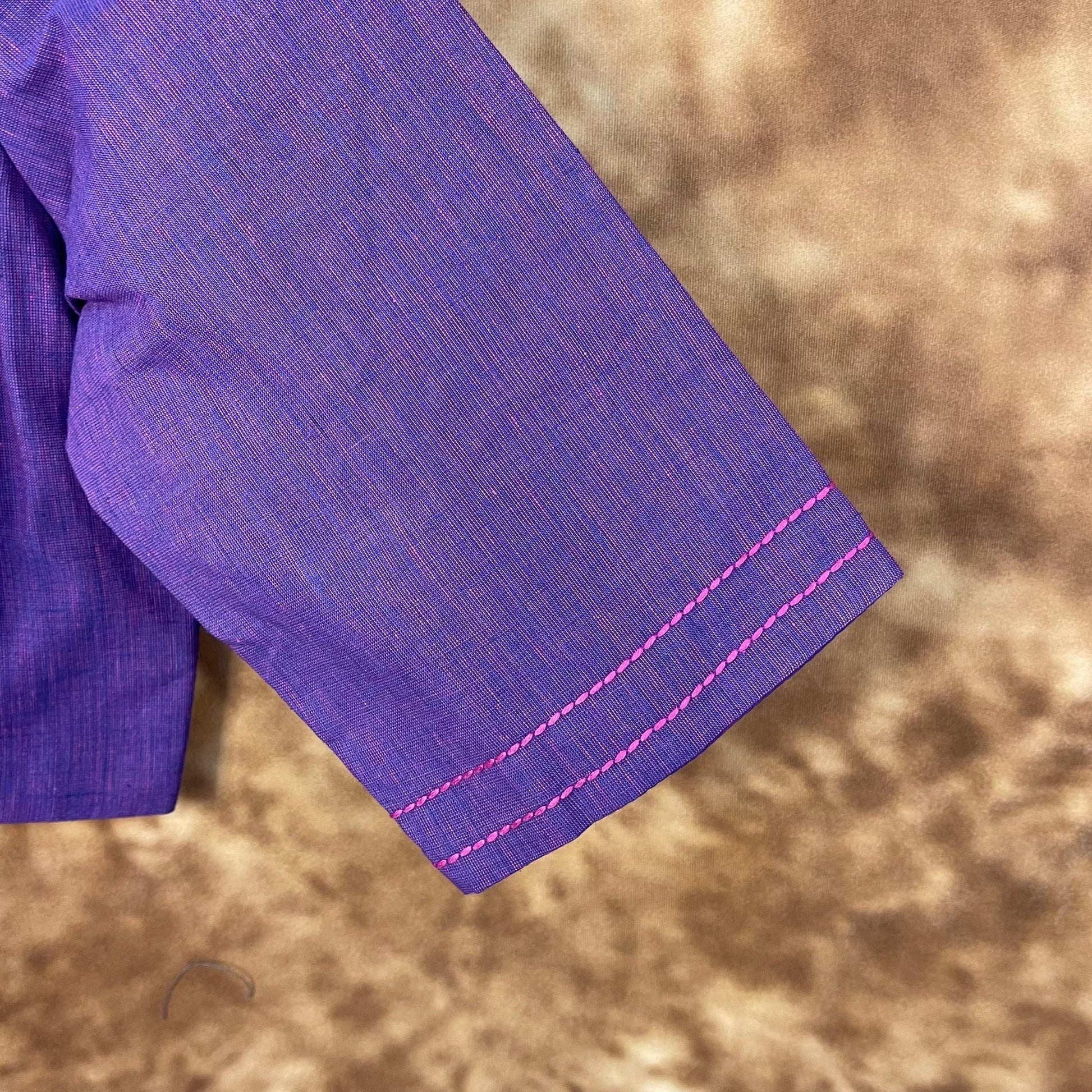 Nebula Fade Purple Coloured Handloom Cotton Ready to Wear Blouse - kapda Tailor | Swadesiicart
