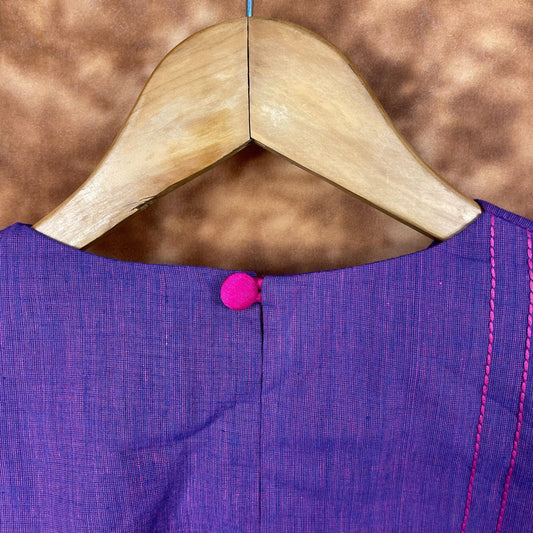 Nebula Fade Purple Coloured Handloom Cotton Ready to Wear Blouse - kapda Tailor | Swadesiicart