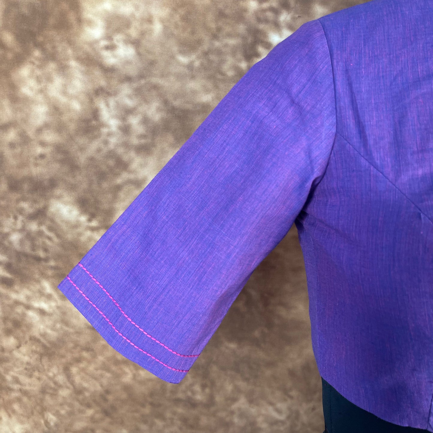 Nebula Fade Purple Coloured Handloom Cotton Ready to Wear Blouse - kapda Tailor | Swadesiicart