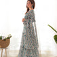 Lorenvalley Fashion Skyblue Pure Faux Georgette Zigzag Print Fully Flair Anarkali Pant With Dupatta - Skyblue | Swadesiicart