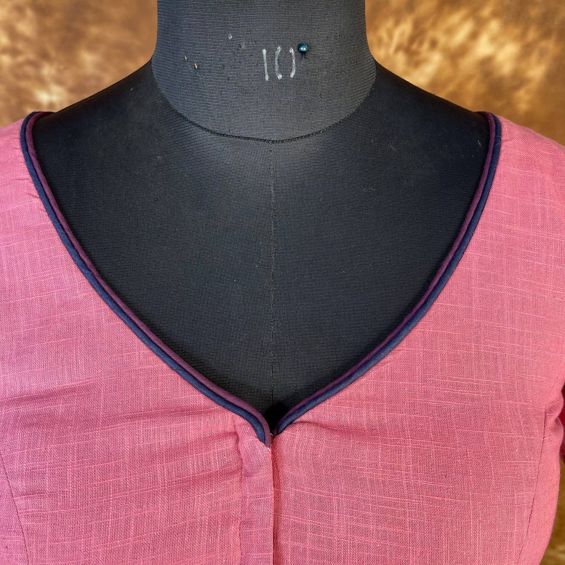 Candy Floss Desire Pink Coloured Slub Cotton Ready to Wear Blouse - kapda Tailor | Swadesiicart