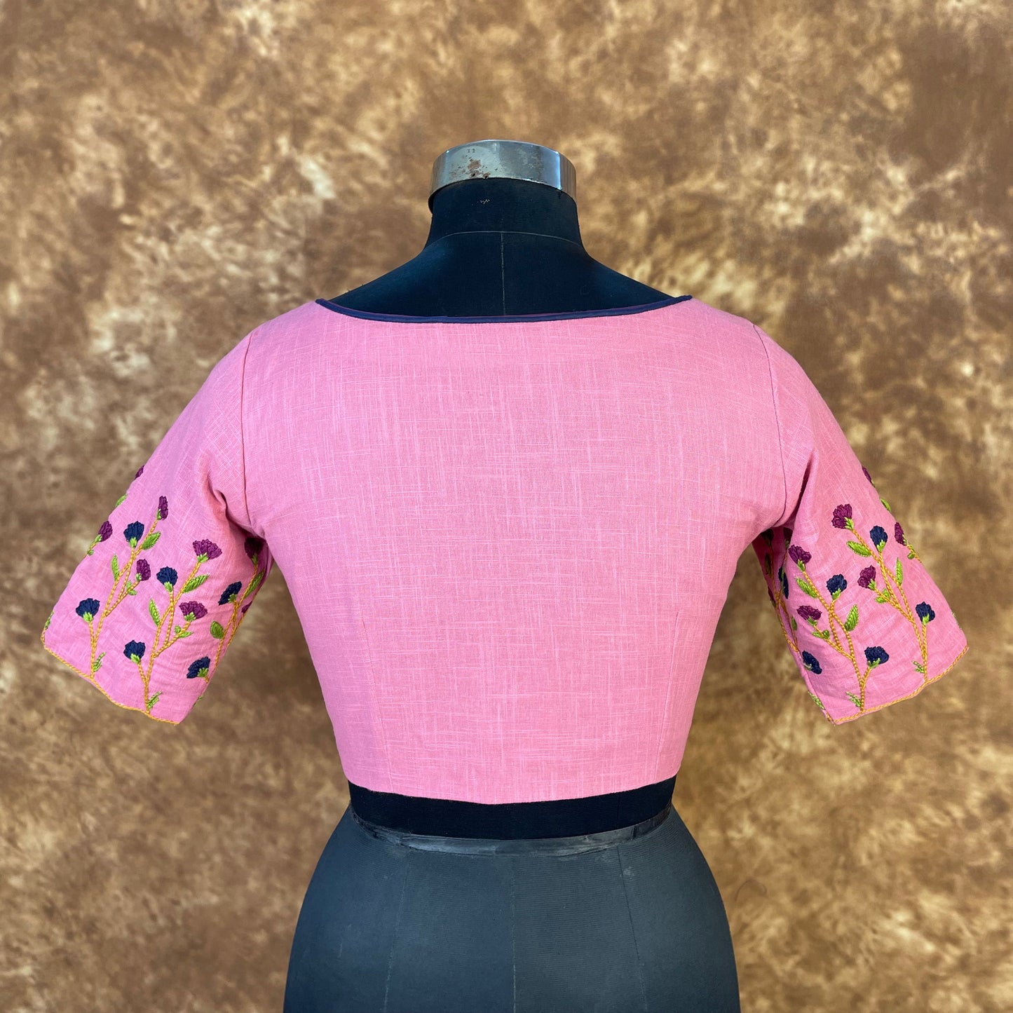 Candy Floss Desire Pink Coloured Slub Cotton Ready to Wear Blouse - kapda Tailor | Swadesiicart