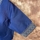 Deep Dive Lush Blue Coloured Silk / Broket Ready to Wear Blouse - kapda Tailor | Swadesiicart