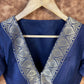 Deep Dive Lush Blue Coloured Silk / Broket Ready to Wear Blouse - kapda Tailor | Swadesiicart