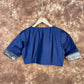 Deep Dive Lush Blue Coloured Silk / Broket Ready to Wear Blouse - kapda Tailor | Swadesiicart