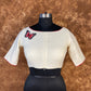 Butterfly Nector Off White Coloured Slub Cotton Ready to Wear Blouse - kapda Tailor | Swadesiicart