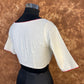 Butterfly Nector Off White Coloured Slub Cotton Ready to Wear Blouse - kapda Tailor | Swadesiicart